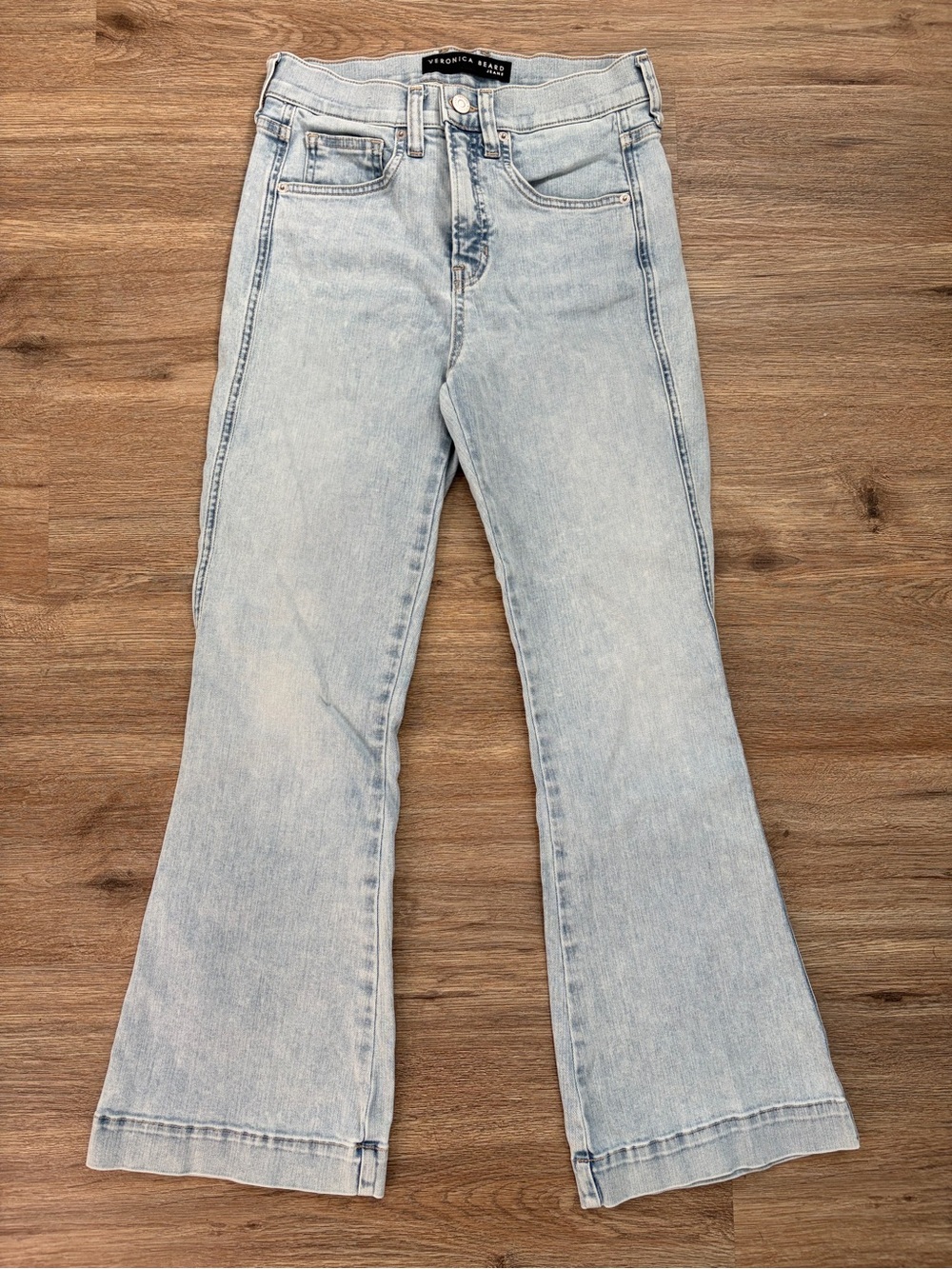 Veronica Beard Light Wash Boot-Cut Jeans